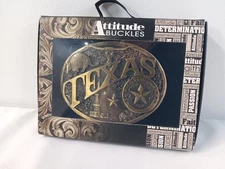 Montana Silversmiths Men's Texas State Heritage Attitude Belt Buckle New Open.