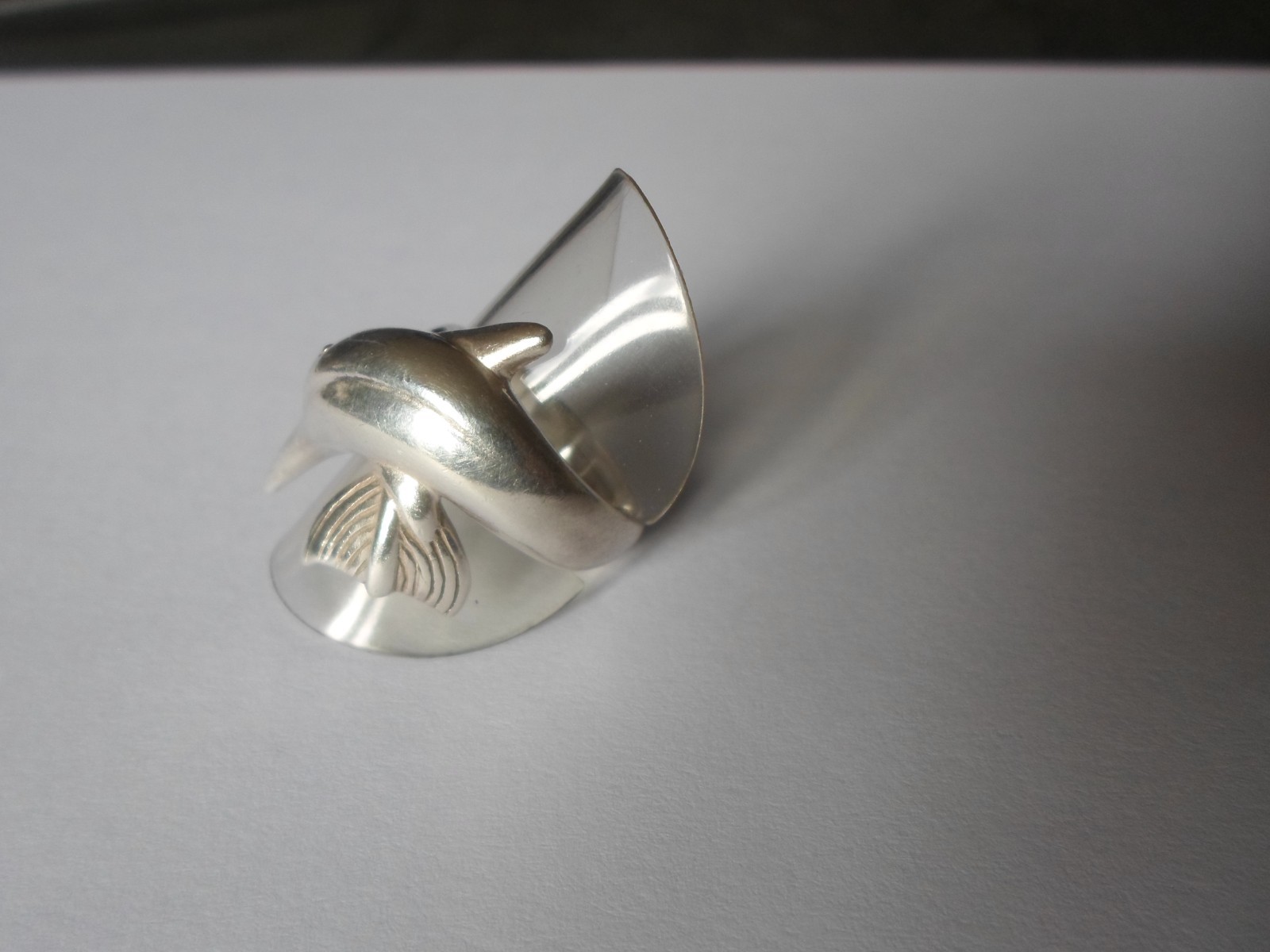 solid silver ring, dolphin, size 55 - image 8