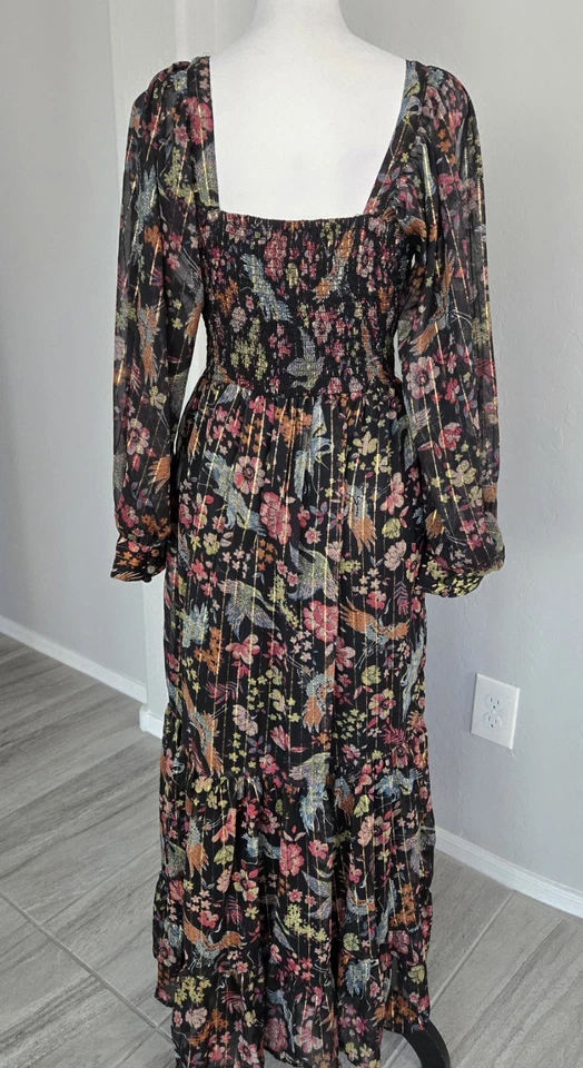 Maxi Vestido Angie Boho Festival Country Luz de Luna Prado Floral En Niveles Talla L Foto 4 de 4