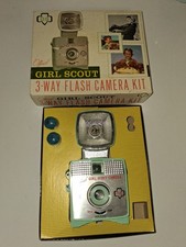Vintage Offical Girl Scout 3 Way Flash Camera untested