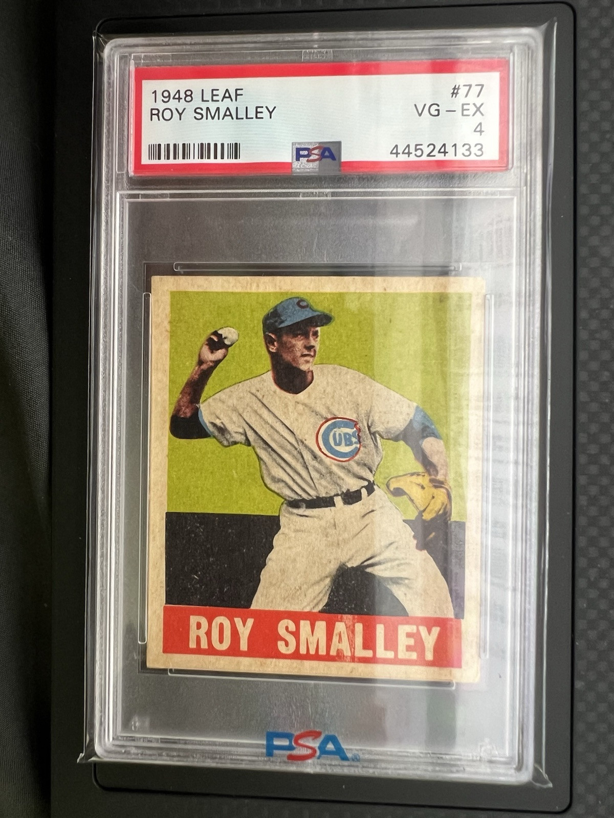 1948 LEAF #77 ROY SMALLEY ROOKIE - PSA 4 VG-EX