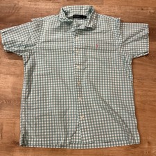 Polo Ralph Lauren Men's L Short Sleeve Gingham Button Down Shirt Pink Pony Logo