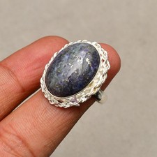 Lapis Lazuli Gemstone 925 Sterling Silver Handmade Silver Jewelry Ring Size 7