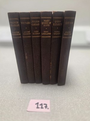 Vintage Mini Biography Book Set x6 Voltaire Lenin Julius Caesar Queen Elizabeth