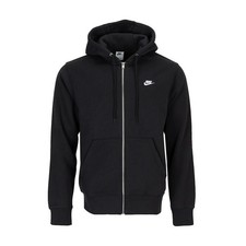 Nike Men's Club Fleece Hoodie Full-Zip Black Size S NEW WITH TAGS 