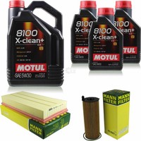 Inspektionspaket 8L Motul 8100 X-Clean+ 5W-30 FüR VW Touareg 3.0 V6 TDI Audi Q7
