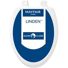 Linden Slow Close Toilet Seat, Non Slip Heavy Duty Wood, Easy Install, Elonga...