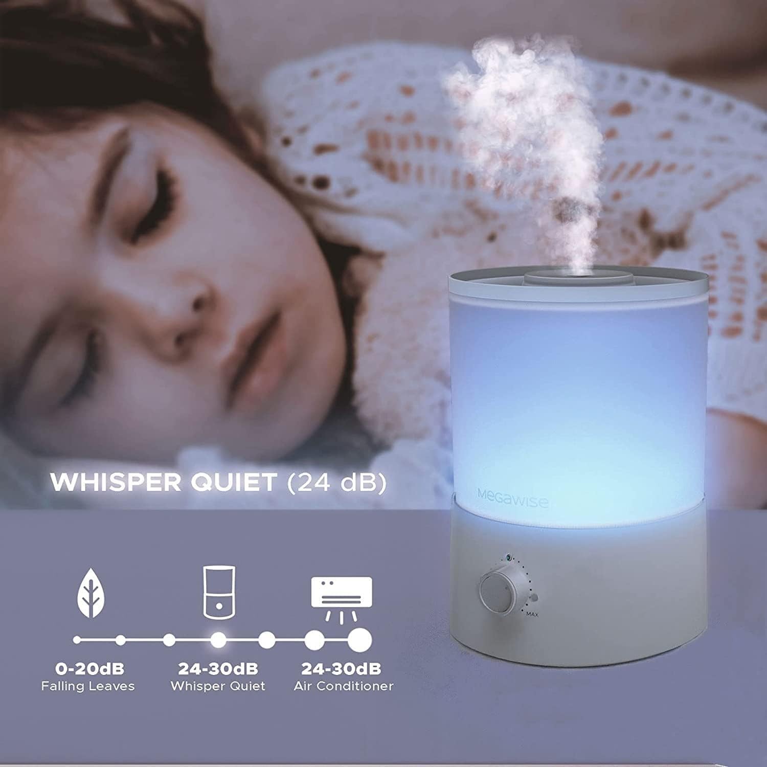 3.5L Cool Mist Humidifier with Top Refill, Large Capacity of 3.5L, Easy Safe ...