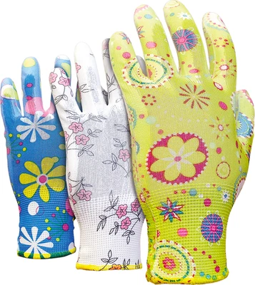SS8 Ladies Deluxe Gardening Work Gloves (3 Pairs) Gift for Women Gardeners