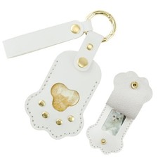 Pet Memorial Keychain,Dog Hair Keychain, Handmade Full Upgrade-ivory White