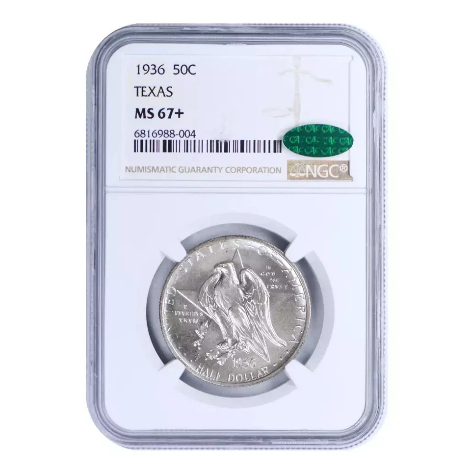 1936-P Texas Commemorative Silver Half Dollar NGC MS-67+ CAC - Image 3 of 4