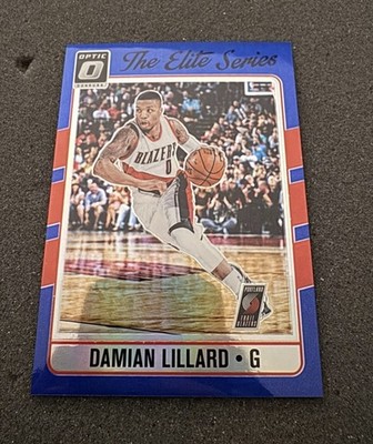 2016-17 Panini Donruss Optic - The Elite Series Damian Lillard #8 Blue Prizm /49