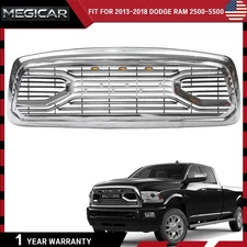 Grill for 2013-2018 Dodge Ram 2500 Front Grille Upper Bumper W/Letters & LED