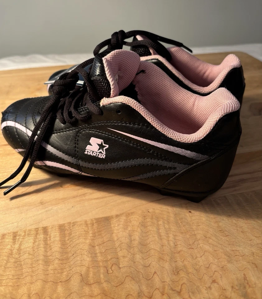 Botines de fútbol Starter para niñas jóvenes talla 2 negros/rosa nuevos con etiquetas Foto 4 de 4