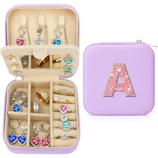 Personalized Valentines Day Gifts for Teen Girls, Bling Sparkly Initial Jewelry