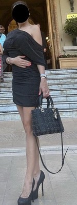 Yves Saint Laurent kurzes Kleid mit schwarz / silbernem Gewebe Größe S