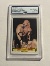 JESSE VENTURA SIGNED AUTO 1985 Topps WWF Pro Wrestling #38 One Angry Man! PSA