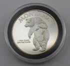 1889-1989 Montana Centennial Grizzly Bear 1oz .999 Silver Round  - 293