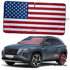 Windshield Sun Shade - American Flag Design, High Large USA ORIGINAL FLAG