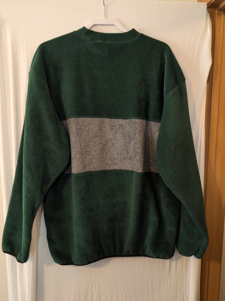 Велосипед свитер мужской размер L зеленый/черный флис производительность Activewear повседневный винтажный 90-х - Изображение 3 из 4