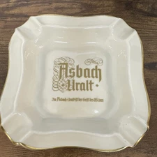 Vintage Asbach Uralt Ashtray, Advertising German Brandy, 1950s Thomas Porcelain