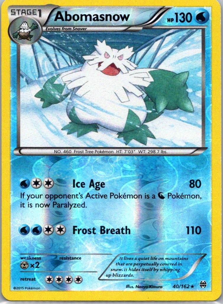 Pokemon TCG Abomasnow 40/162 BREAKthrough Reverse LP