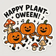 Funny VEGAN Cartoon Car Sticker 9x9cm - Funny Vegan Sticker for Car