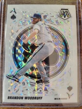 2022 Panini Mosaic Brandon Woodruff Aces Silver Mosaic Prizm #A-12 Brewers