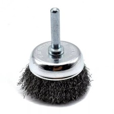 2" Crimped Wire Cup Brush Carbon Steel 1/4" Hex Shank for Die Grinder or Drill