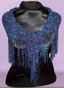 Dressy Shawlette - Purple/Blue- Shawl -  Perfect for Parties and the Holidays!!!