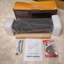 Aixiqee Portable Wireless Printer Thermal Bluetooth Comes W/USB Reader A80 A4&A5