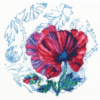 RTO Kreuzstichset ''Schottische Aquarelle'' M70037, Zählmuster mit begruktem Hinte