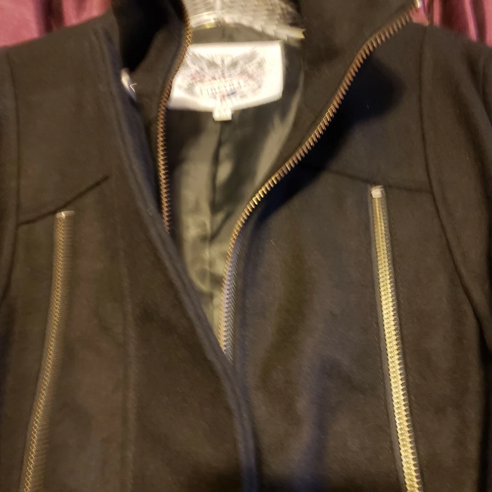 Firetrap wool moto jacket/Coat/blazer, L-Med. Black. Couture designer styled  - Image 2 of 4