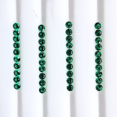 100% Natural Sparkling Vert Emerald 2.5mm 1 Line Rond Shape