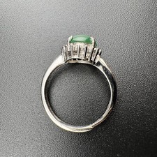 Adjustable Grade A Burma Jadeite Ring with S925 Sterling Natural Gemstone