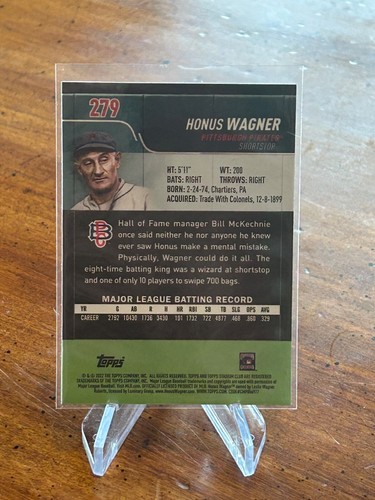 Honus Wagner 2022 Stadium Club Chrome - X-Fractor #279 - Pittsburgh Pirates - Picture 2 of 2