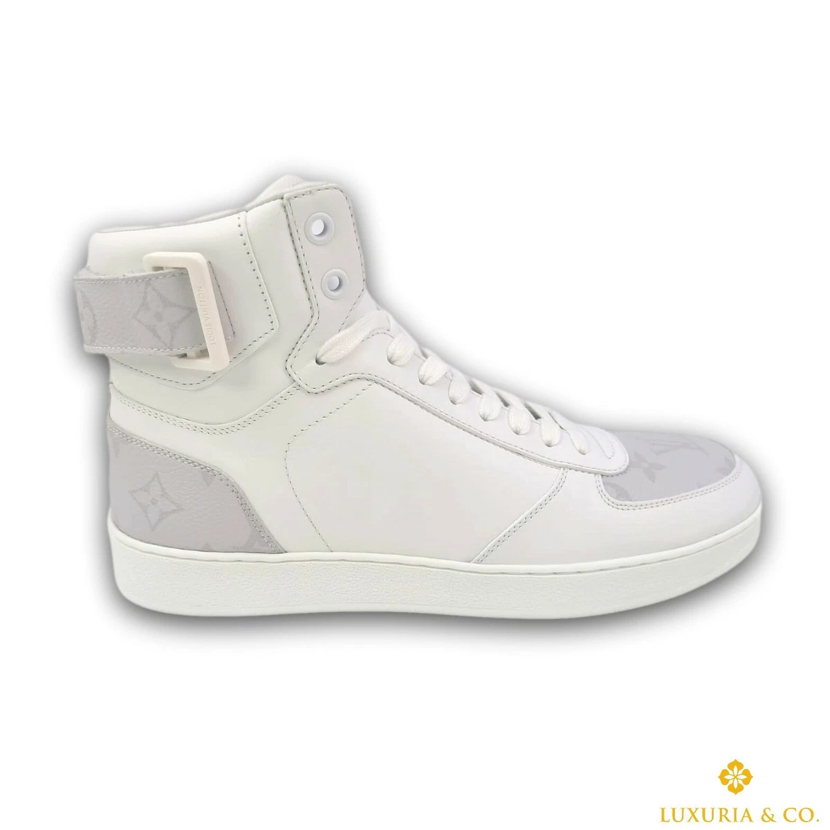 Louis Vuitton Men s White Monogra Rivoli Sneaker Boot size 6.5 US