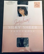 VTG 90 Jaclyn Smith Silky Sheer Off Black Nylons Pantyhose Hosiery Lycra SZ C