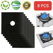 Gas Range Stove Top Burner Cover Protector Liner, Non-stick, 0.2MM , 8 PCS .