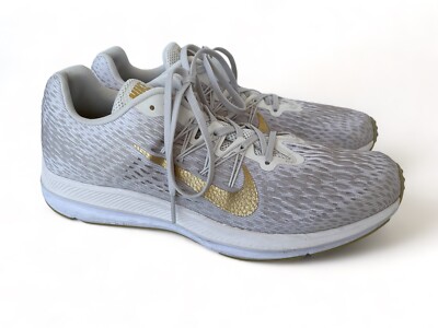 Nike Zoom Winflo Women's Running Shoes Cream and Gold- Size 11