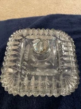 Covered Cut Glass Covered Candy Dish ~ 6 1/2" Across federal glass