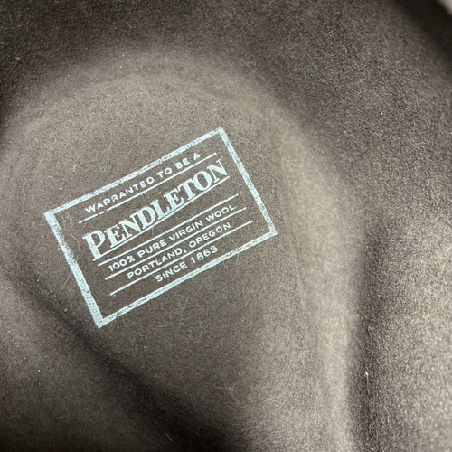 Pendelton 100% Virgin Brown Wool Fedora, Leather Band (X-Large) A196-721, New - Picture 6 of 8