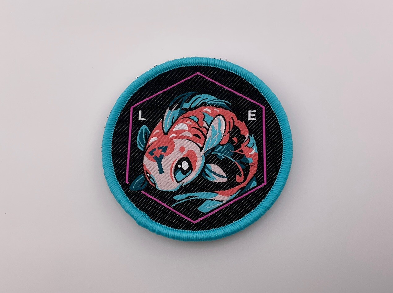 Castle Grayscale CxG Yoshizaki Designs Koi Club Japanese Round Koi EDC Patch
