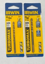 Irwin 73311-12 11/64" & 3/16" TurboMax drill bits 2pcs #I-37