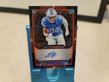 2019 Obsidian Electric Orange Etch Prizm Travis Fulgham ROOKIE Auto #/75 Lions