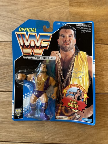 WWF HASBRO MOC MINT ON CARD PURPLE RAZOR RAMON SER...