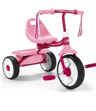 Radio Flyer Fold 2 Go Tricycle, Outdoor Toddler Trike, Pink Fully Assembled, Age