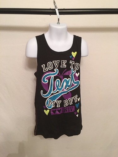 Camisa sin mangas Faded Glory niña novedad negra XL 14-16 - Imagen 1 de 2