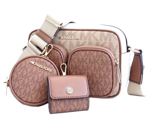 Sac Michael Kors sac à bandoulière Jet Set Item MD PKT Xbody Camel Multi neuf - Photo 8 sur 15