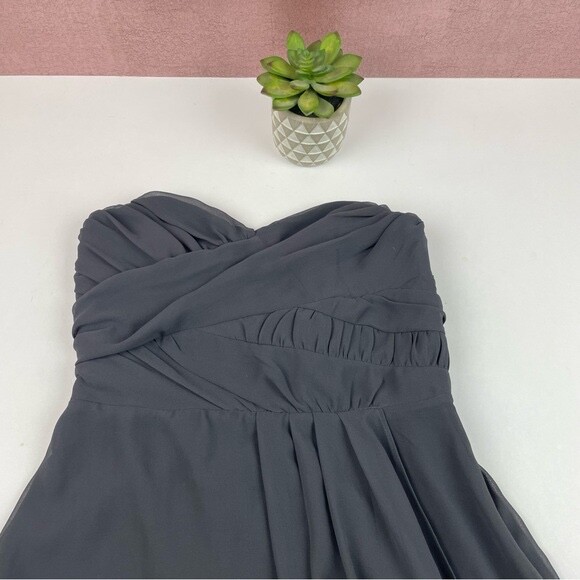 Express Solid Black Gray Sweetheart Mini Dress Wo… - image 3